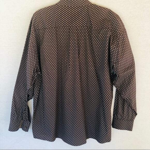 Panhandle Mens Slim Brown Print Button Down Shirt Large - Picture 9 of 9